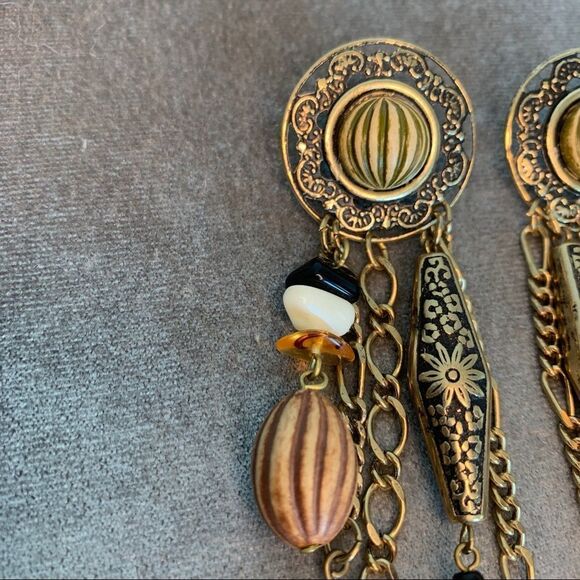 BOHEMIAN hippie gypsie style beaded chandelier dangling earrings - Picture 5 of 10